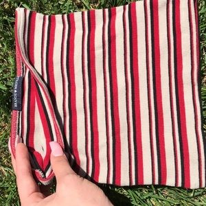 Striped ribbed tube top